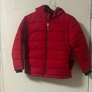 Faded Glory Red Kids Puffer Jacket, GUC, small stain on back. Size small (6-7)